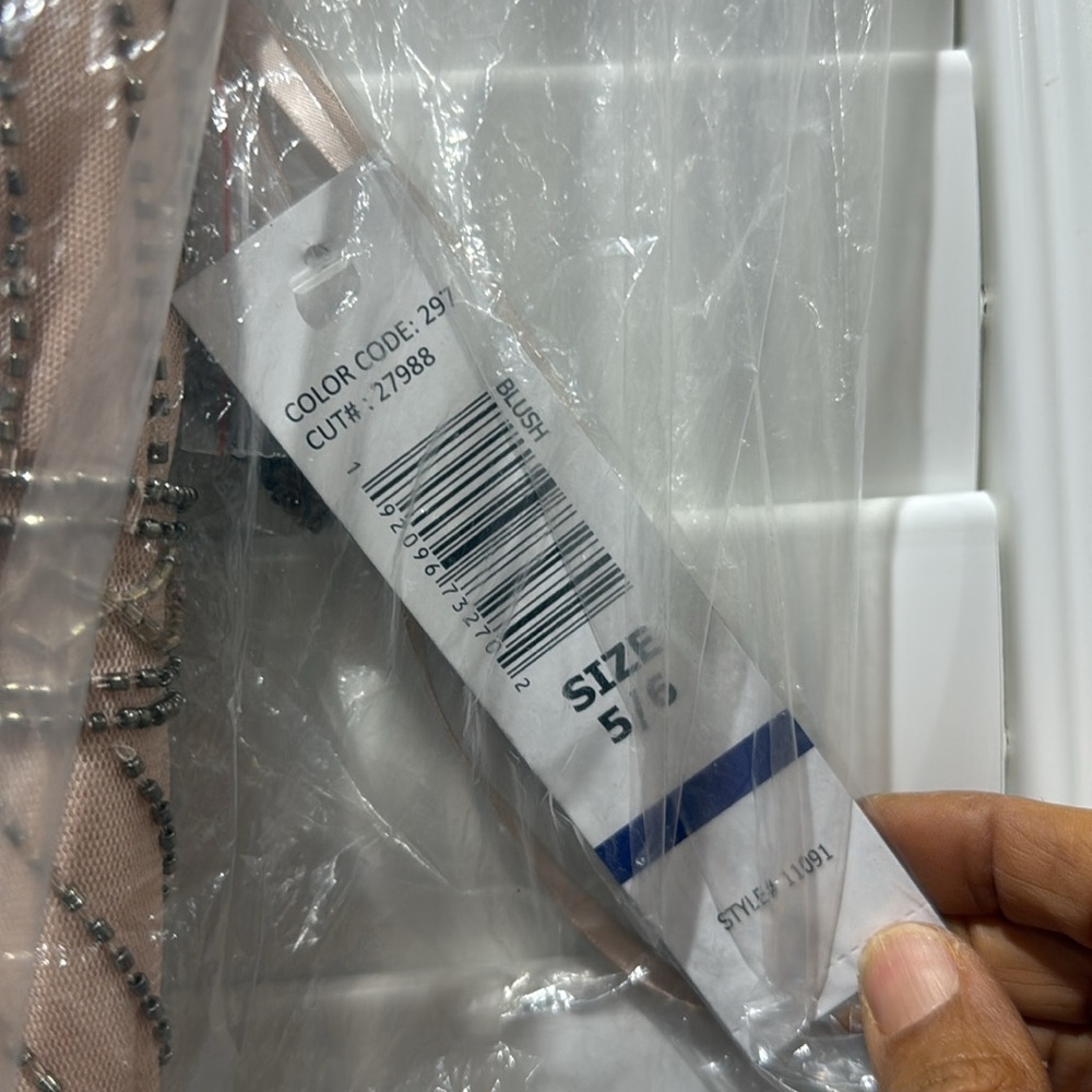Jump Elegant Beaded Evening Gown – Size 5/6 (Color: Blush) - Picture 5 of 11